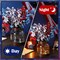 1 Set 4th of July Artificial Flowers with Glass Vase Patriotic Red Blue White Baby Breath Decoration Rustic Clear Lights Vase for Independence Day Floral Arrangement Table Centerpieces Gifts